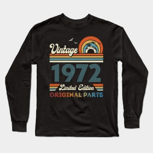 Vintage 1972 52nd Birthday Gift For Men Women From Son Daughter Long Sleeve T-Shirt